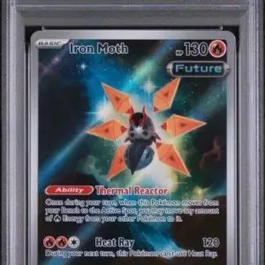 Iron Moth Pokemon Paradox Rift Illustration Rare 187/182 PSA 8