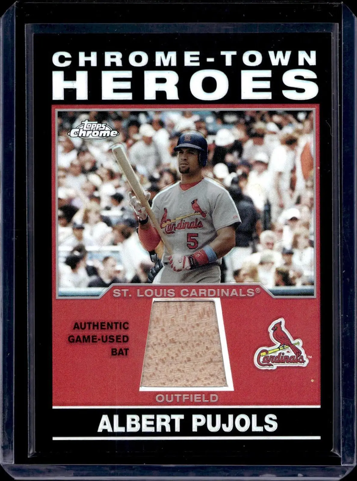 Albert Pujols ***2004 Topps Chrome Chrome-Town Heroes Relic St. Louis Cardinals