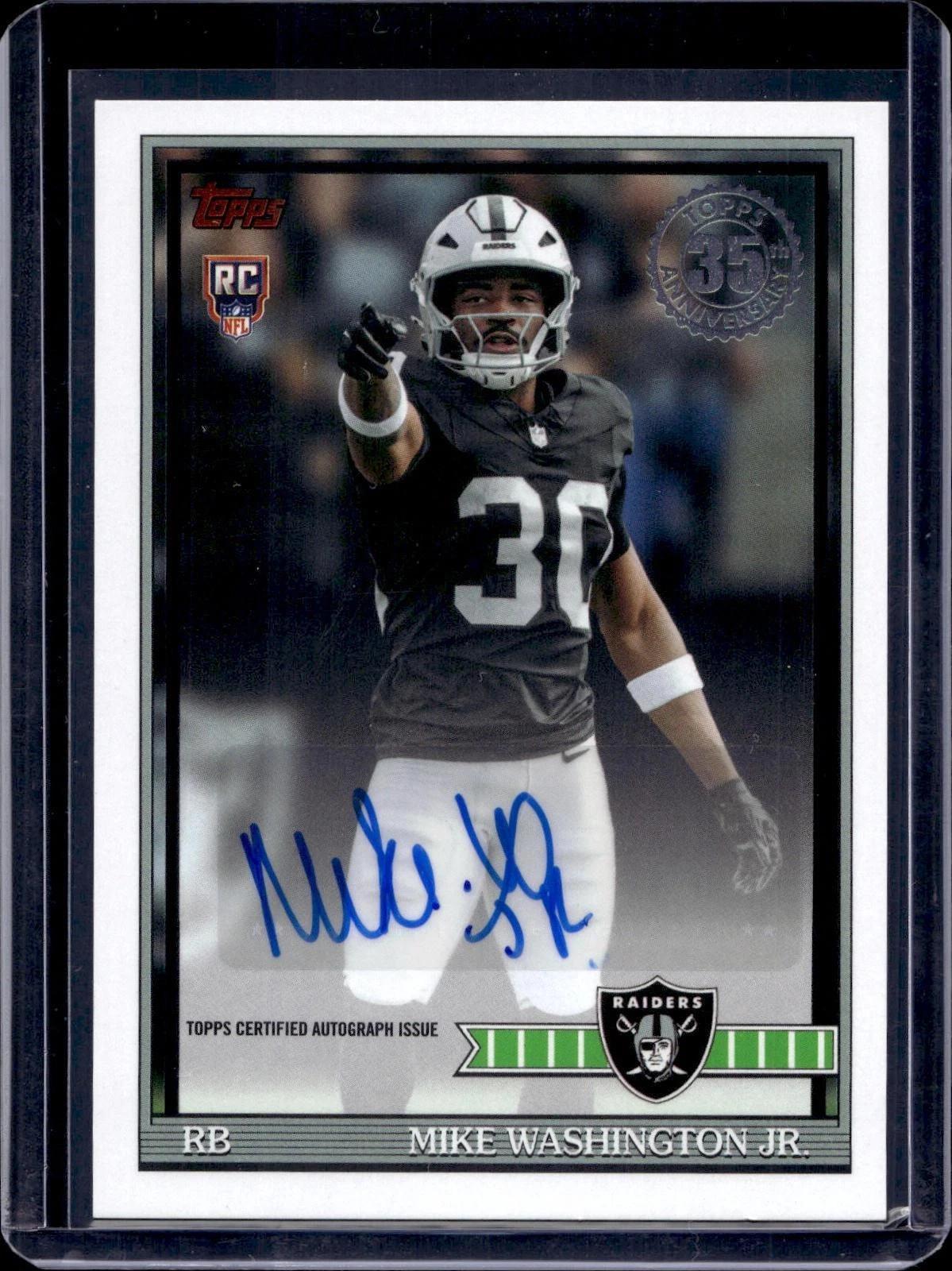 Mike Washington Jr. 2026 Topps Flagship 1991 Auto RC Las Vegas Raiders 91FRA-MW